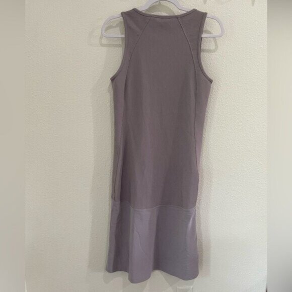 Athleta Ribbed Athleisure Midi Dress Preppy Errands Pastel Tennis Prep Stretch - Picture 7 of 8